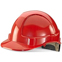 Beeswift Wheel Ratchet Vented Safety Helmet, Red Beeswift Wheel Ratchet Vented Safety Helmet, Red