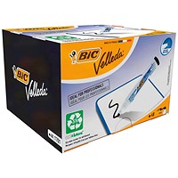Bic Velleda 1701 Drywipe Marker, Bullet Tip, Black, Pack of 48