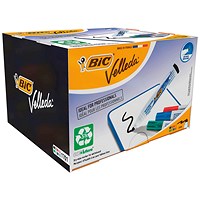 Bic Velleda 1701 Whiteboard Marker, Bullet Tip, Assorted Colours, Pack of 48