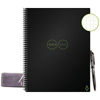 Rocketbook Core Letter Set Dot Reusable Notebook, A4, 32 Pages, Black