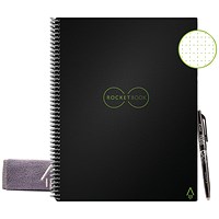 Rocketbook Core Letter Set Dot Reusable Notebook, A4, 42 Pages, Black