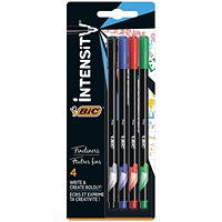 Bic Intensity Fineliner Pen Ultra Fine Tip Assorted (Pack of 4)