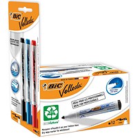 Velleda Drywipe Marker, Bullet, Black, Pack of 15