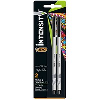 Bic Intensity Fineliner Pen Medium Tip Black (Pack of 2)