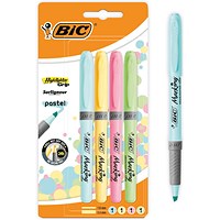 Bic Highlighter Grip Assorted Pastel (Pack of 4)