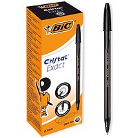 Bic Cristal Ballpoint Pens, Ultra Fine, 0.7mm, Black, Pack of 20