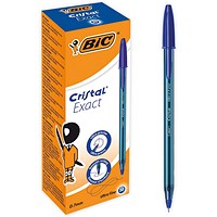 Bic Cristal Ballpoint Pens, Ultra Fine, 0.7mm, Blue, Pack of 20