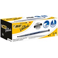 Bic Velleda 1721 Drywipe Marker, Black, Pack of 24