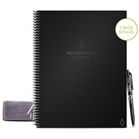Rocketbook Fusion Letter Set Reusable Notebook, A4, 42 Pages, Black