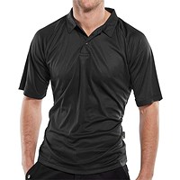 Beeswift B-Cool Wicking Polo Shirt, Black, 4XL Beeswift B-Cool Wicking Polo Shirt, Black, 4XL