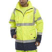 Beeswift Two Tone Breathable Traffic Jacket, Saturn Yellow & Navy Blue, 3XL