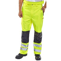 Beeswift Contrast Hi Viz Trousers, Saturn Yellow, 4XL Beeswift Contrast Hi Viz Trousers, Saturn Yellow, 4XL