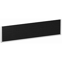 Impulse Bench Desk Screen, 1600mm Wide, White Frame, Black