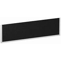 Impulse Bench Desk Screen, 1400mm Wide, White Frame, Black