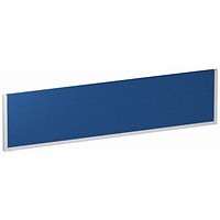 Impulse Bench Desk Screen, 1600mm Wide, White Frame, Blue