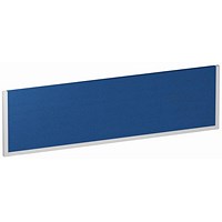 Impulse Bench Desk Screen, 1400mm Wide, Silver Frame, Blue