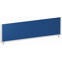 Impulse Bench Desk Screen, 1400mm Wide, White Frame, Blue