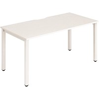 Evolve Plus 1600mm Single Starter Office Bench Desk White Top White Frame