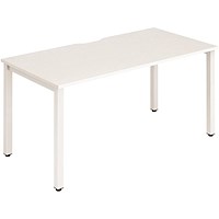 Evolve Plus 1200mm Single Starter Office Bench Desk White Top White Frame