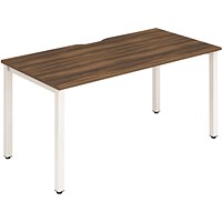 Evolve Plus 1200mm Single Starter Office Bench Desk Walnut Top White Frame