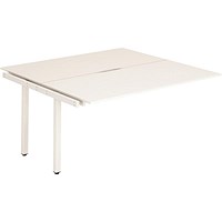 Impulse 2 Person Bench Desk Extension, Back to Back, 2 x 1400mm (800mm Deep), White Frame, White