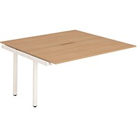 Evolve Plus 1200mm B2B Office Bench Desk Ext Kit Beech Top White Frame Evolve Plus 1200mm B2B Office Bench Desk Ext Kit Beech Top White Frame