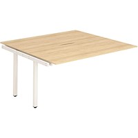 Impulse 2 Person Bench Desk Extension, Back to Back, 2 x 1200mm (800mm Deep), White Frame, Maple