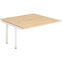 Impulse 2 Person Bench Desk Extension, 2 x 1200mm (800mm Deep), White Frame, Maple
