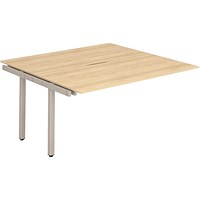 Impulse 2 Person Bench Desk Extension, 2 x 1200mm (800mm Deep), Silver Frame, Maple