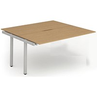 Impulse 2 Person Bench Desk Extension, 2 x 1200mm (800mm Deep), Silver Frame, Oak