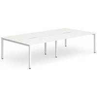 Evolve Plus 1400mm B2B 4 Person Office Bench Desk White Top White Frame