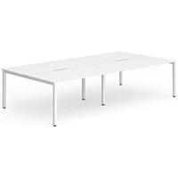 Evolve Plus 1200mm B2B 4 Person Office Bench Desk White Top White Frame
