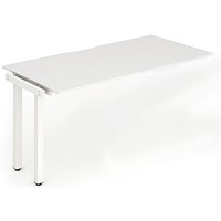 Evolve Plus 1200mm Single Row Office Bench Desk Ext Kit White Top White Frame