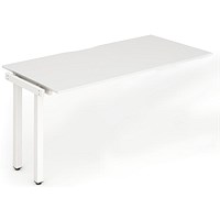 Impulse 1 Person Bench Desk Extension, 1200mm (800mm Deep), White Frame, White