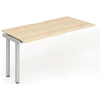 Evolve Plus 1200mm Single Row Office Bench Desk Ext Kit Maple Top Silver Frame