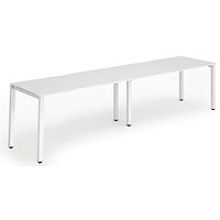 Impulse 2 Person Bench Desk, Side by Side, 2 x 1600mm (800mm Deep), White Frame, White