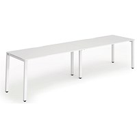 Impulse 2 Person Bench Desk, 2 x 1600mm (800mm Deep), White Frame, White