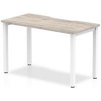Evolve Plus 1200mm Single Starter Office Bench Desk Grey Oak Top White Frame