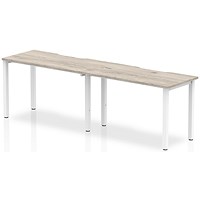 Evolve Plus 1200mm Single Row 2 Person Office Bench Desk Grey Oak Top White Frame