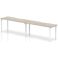 Evolve Plus 1600mm Single Row 2 Person Office Bench Desk Grey Oak Top White Frame