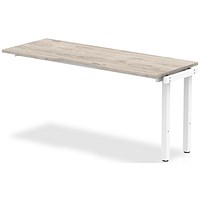 Evolve Plus 1600mm Single Row Office Bench Desk Ext Kit Grey Oak Top White Frame