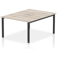 Evolve Plus 1200mm B2B 2 Person Office Bench Desk Grey Oak Top Black Frame