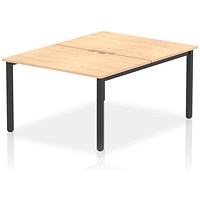 Evolve Plus 1200mm B2B 2 Person Office Bench Desk Maple Top Black Frame Evolve Plus 1200mm B2B 2 Person Office Bench Desk Maple Top Black Frame