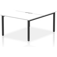 Evolve Plus 1200mm B2B 2 Person Office Bench Desk White Top Black Frame