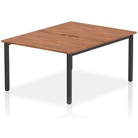 Evolve Plus 1200mm B2B 2 Person Office Bench Desk Walnut Top Black Frame