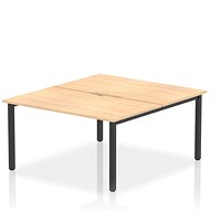 Evolve Plus 1400mm B2B 2 Person Office Bench Desk Maple Top Black Frame