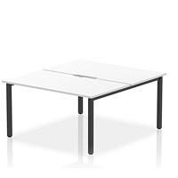 Evolve Plus 1400mm B2B 2 Person Office Bench Desk White Top Black Frame