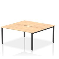 Evolve Plus 1600mm B2B 2 Person Office Bench Desk Maple Top Black Frame