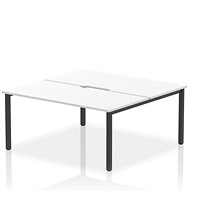Evolve Plus 1600mm B2B 2 Person Office Bench Desk White Top Black Frame
