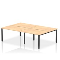 Evolve Plus 1200mm B2B 4 Person Office Bench Desk Maple Top Black Frame Evolve Plus 1200mm B2B 4 Person Office Bench Desk Maple Top Black Frame